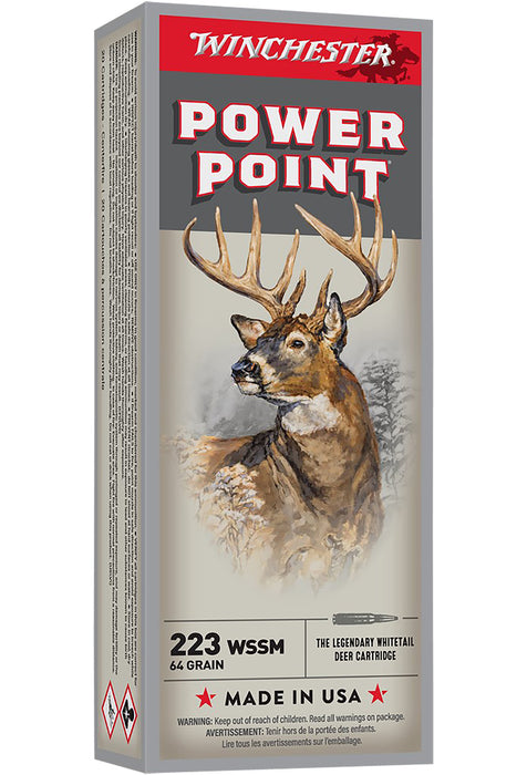 Winchester Ammo X223WSS1 Super X  223 WSSM 64 gr 3600 fps Power-Point (PP) 20 Bx/10 Cs