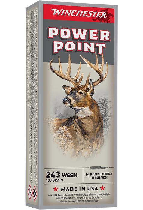 Winchester Ammo X243WSS Super X  243 WSSM 100 gr 3110 fps Power-Point (PP) 20 Bx/10 Cs