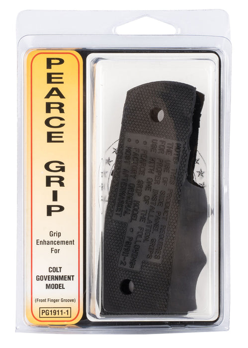 Pearce Grip PG19111 Finger Groove Insert FG Black Rubber for 1911 Government