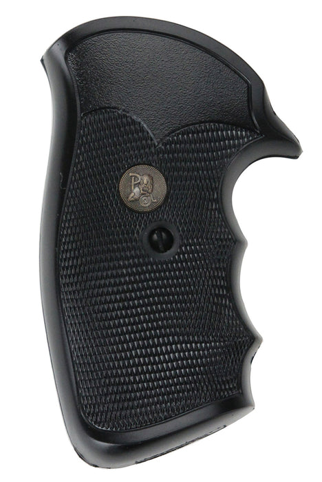 Pachmayr 03264 Gripper Grip Checkered Black Rubber with Finger Grooves for S&W K/L Frame with Square Butt