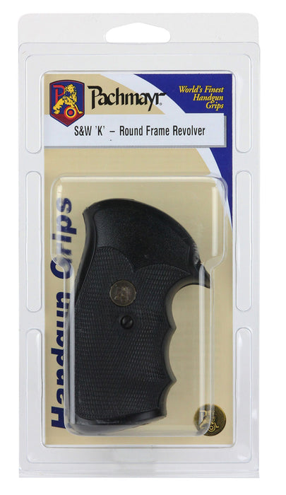 Pachmayr 03266 Gripper Grip Checkered Black Rubber with Finger Grooves for S&W K/L Frame with Round Butt