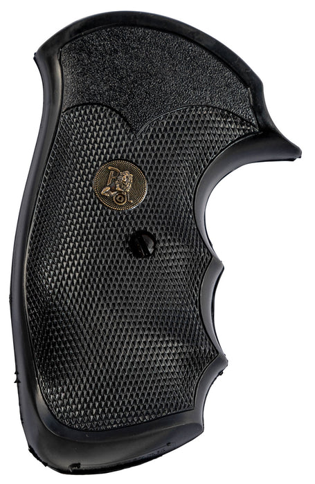 Pachmayr 03249 Gripper Grip Checkered Black Rubber with Finger Grooves for S&W J Frame with Round Butt