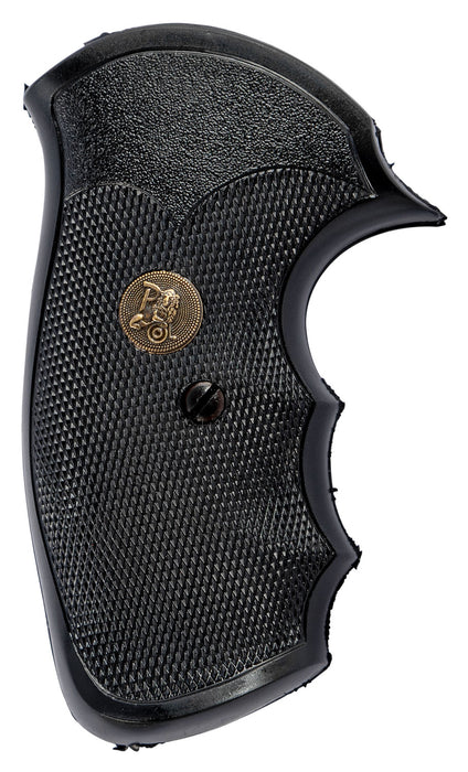 Pachmayr 03250 Gripper Grip Checkered Black Rubber with Finger Grooves for S&W J Frame with Square Butt