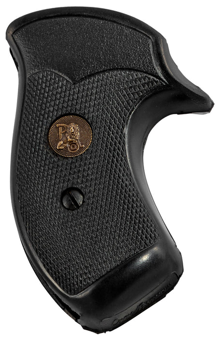 Pachmayr 03254 Compact Grip Checkered Black Rubber for S&W J Frame with Round Butt