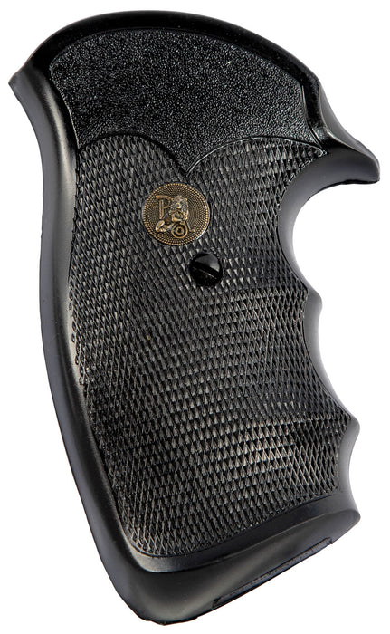 Pachmayr 03175 Gripper Grip Checkered Black Rubber with Finger Grooves for Ruger Security-Six