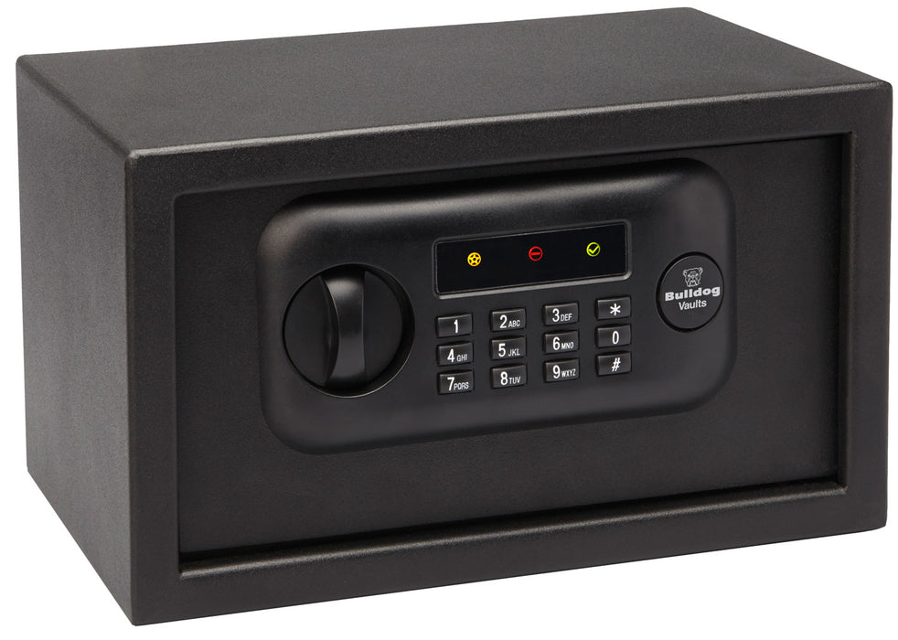 Bulldog BD1050 Digital Pistol Vault Standard Keypad/Key Entry Black Powder Coat Steel Holds 1 Handgun