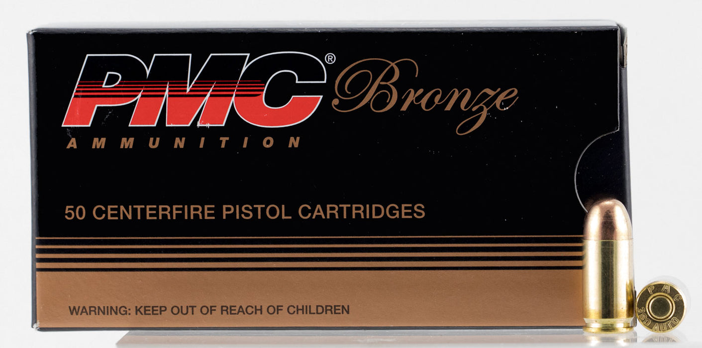 PMC 380A Bronze 380 ACP 90 gr 961 fps Full Metal Jacket (FMJ) 50 Bx/20 Cs