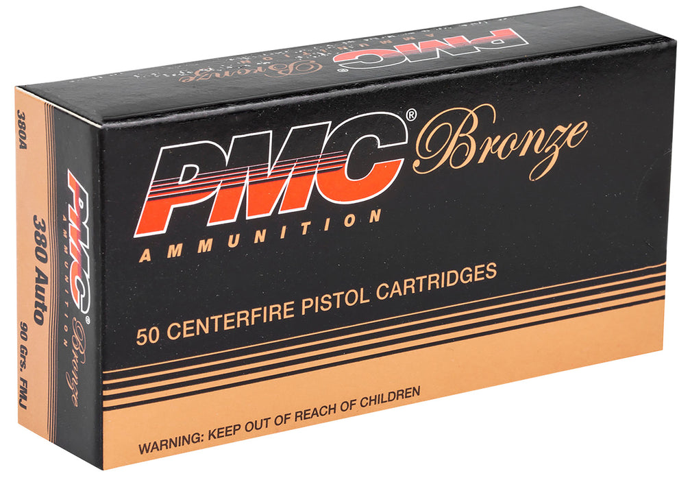 PMC 380A Bronze Target 380 ACP 90 gr Full Metal Jacket (FMJ) 50 Per Box/ 20 Cs