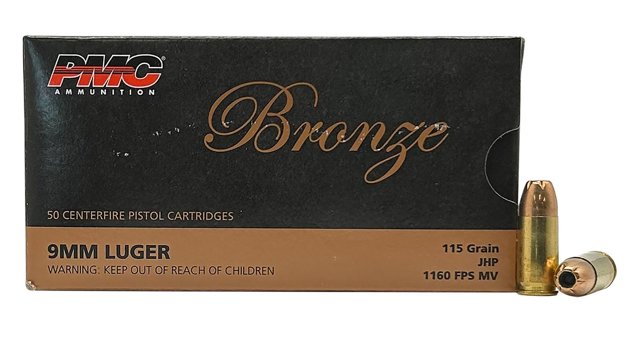 PMC 9B Bronze  9mmLuger 115gr Jacketed Hollow Point 50 Per Box/20 Case