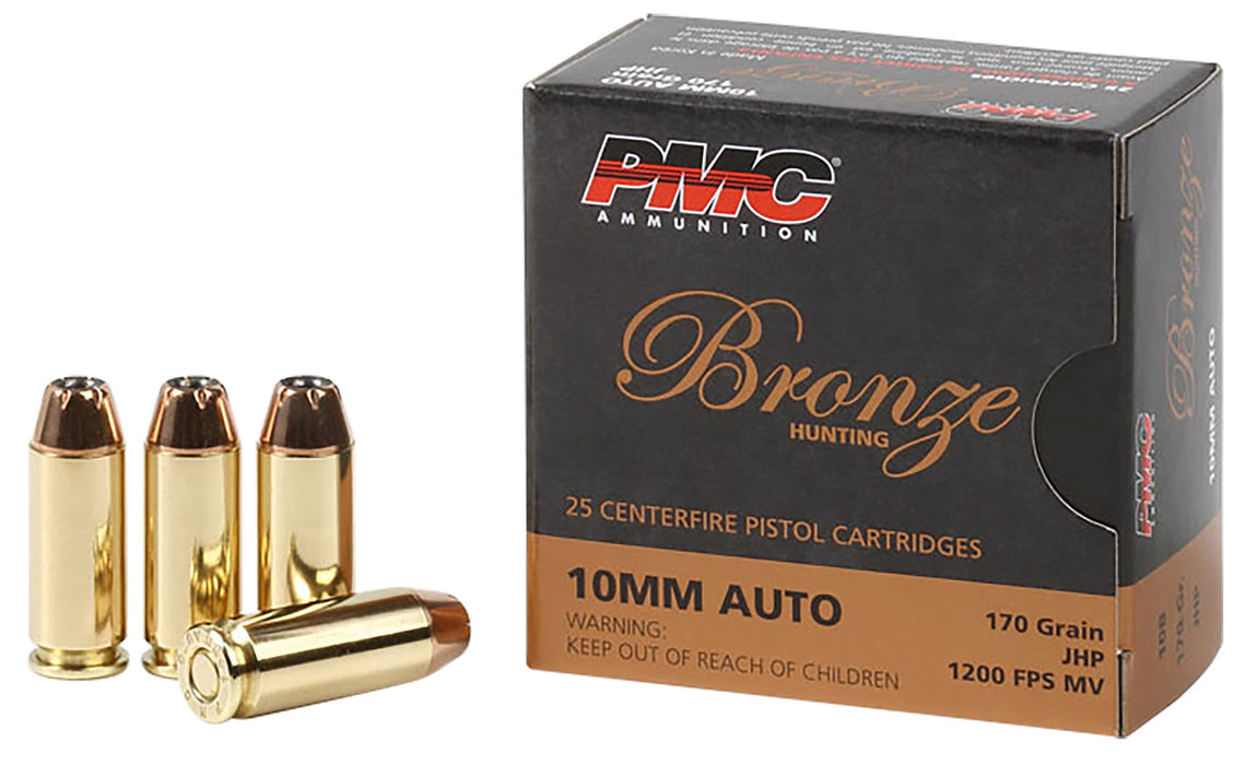 PMC 10B Bronze  10mm Auto 170 gr 1200 fps Jacketed Hollow Point (JHP) 25 Bx/20 Cs