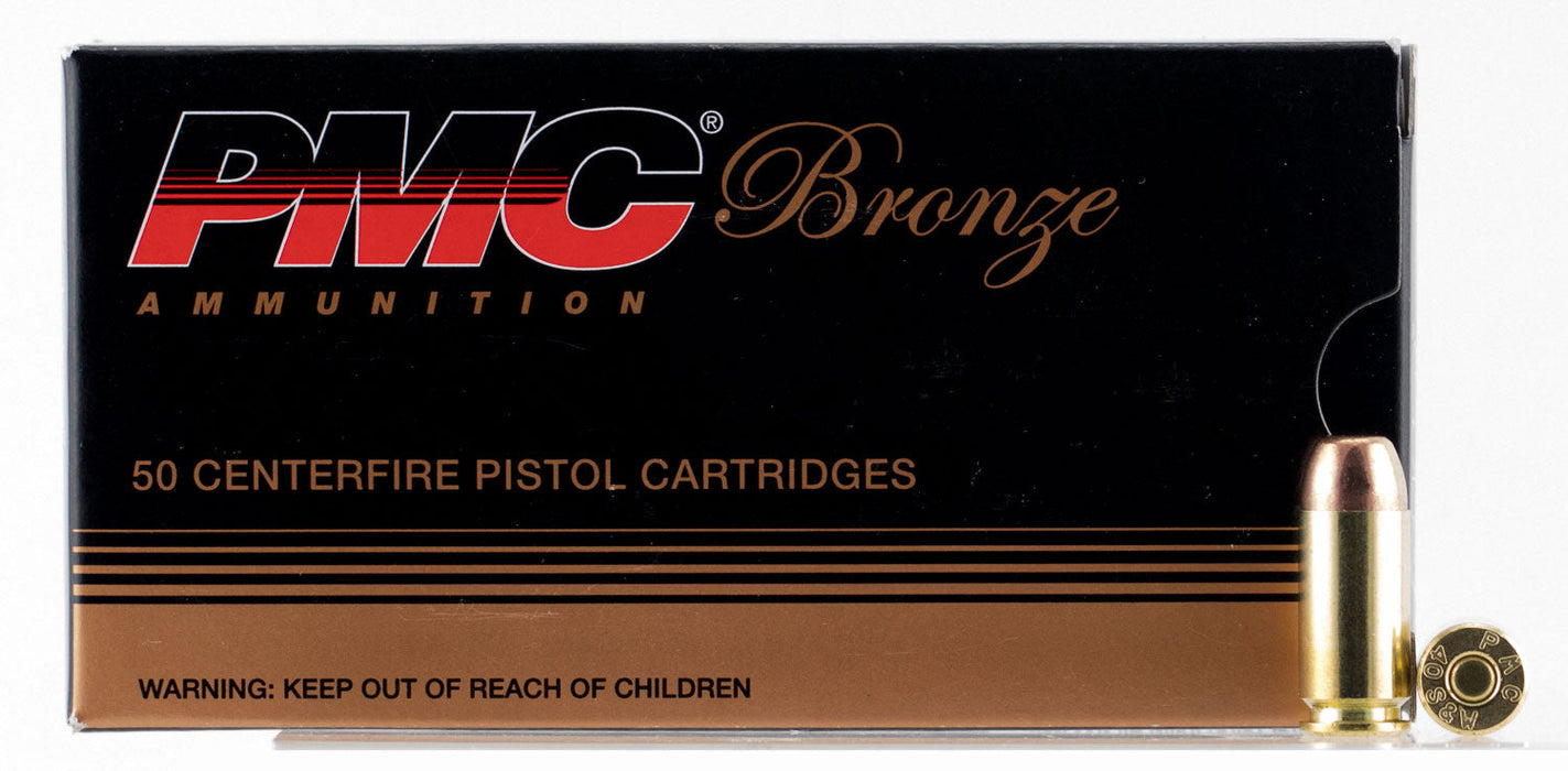 PMC 40D Bronze  40 S&W 165 gr 989 fps Full Metal Jacket (FMJ) 50 Bx/20 Cs