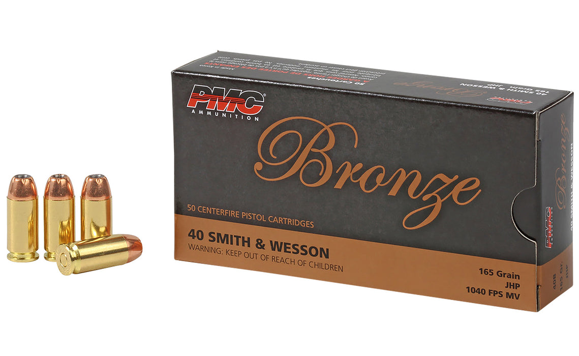 PMC 40B Bronze  40 S&W 165 gr 1040 fps Jacketed Hollow Point (JHP) 50 Bx/20 Cs