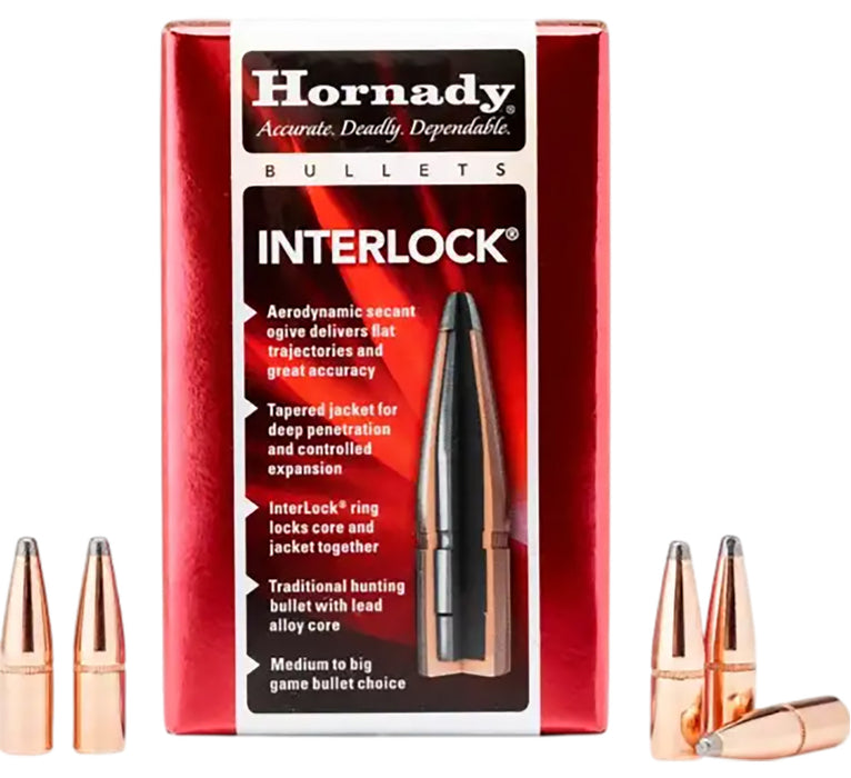 Hornady 2640 InterLock  6.5mm .264 160 gr Round Nose 100 Per Box/ 15 Case