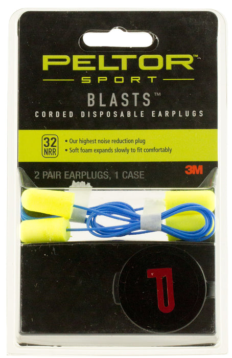 Peltor 97081 Sport Blast Earplugs Foam 32 dB In The Ear Yellow Adult 2 Pair