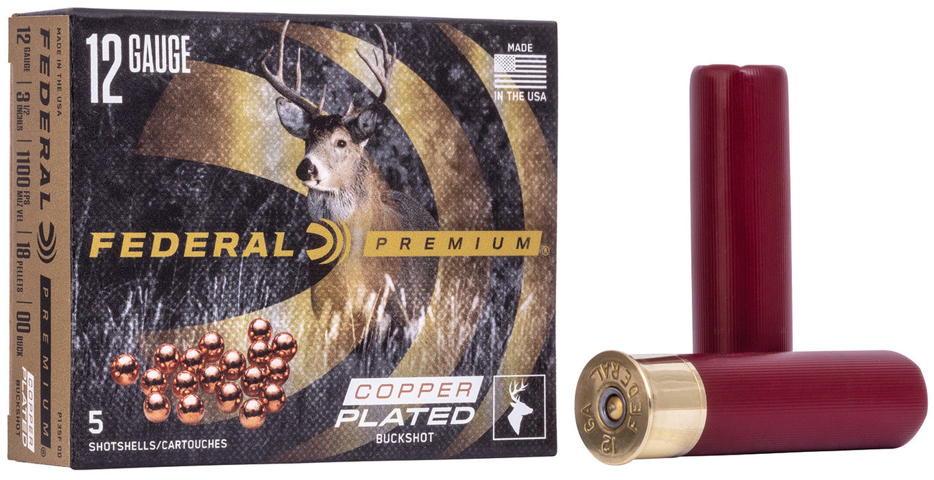 Federal P135F00 Premium  12 Gauge 3.50" 2 1/4 oz 1100 fps 00 Buck Shot 5 Bx/50 Cs