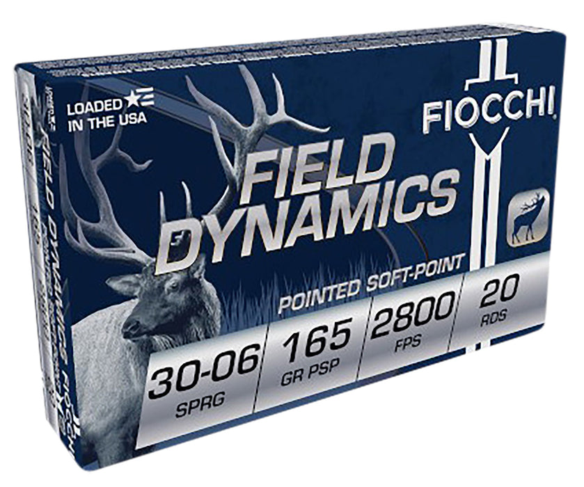 Fiocchi 3006C Field Dynamics  30-06 Springfield 165 gr 2800 fps Pointed Soft Point (PSP) 20 Bx/10 Cs