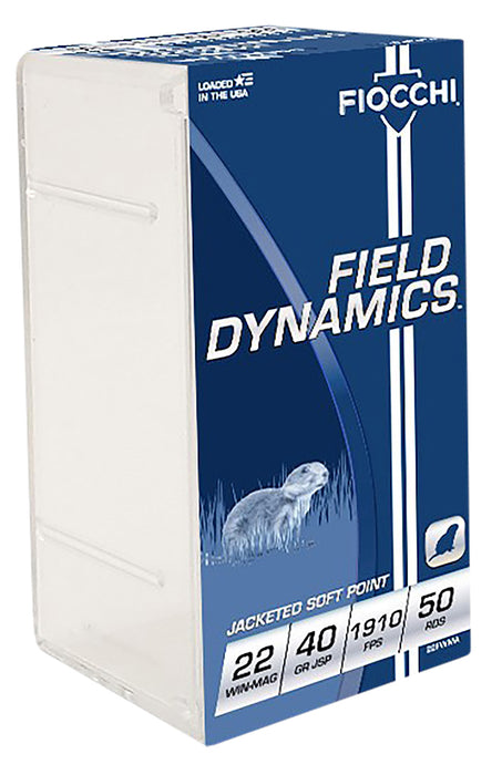 Fiocchi 22FWMA Field Dynamics  22 WMR 40 gr 1910 fps Jacketed Soft Point (JSP) 50 Bx/40 Cs