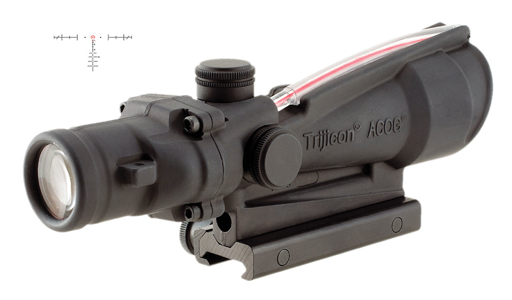 Trijicon 100154 ACOG  Black Hardcoat Anodized 3.5x35mm Illuminated Red Horseshoe .308/7.62 BDC Reticle