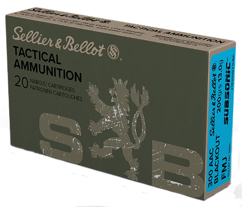 Sellier & Bellot SB300BLKSUBA Rifle  300Blackout 200gr Full Metal Jacket Subsonic
