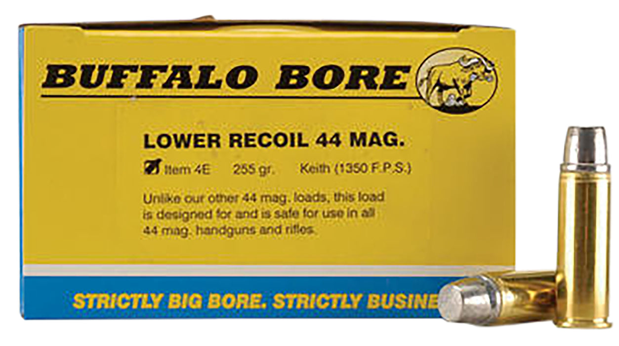 Buffalo Bore Ammunition 4E20 Low Recoil  44 Rem Mag 255 gr 1350 fps Hard Cast (HC) 20 Bx/12 Cs