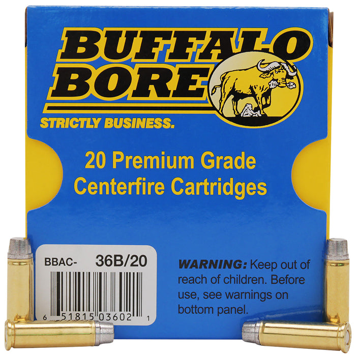 Buffalo Bore Ammunition 36B20 Heavy Outdoorsman 32 H&R Mag +P 130 gr 1125 fps Hard Cast (HC) 20 Bx/12 Cs