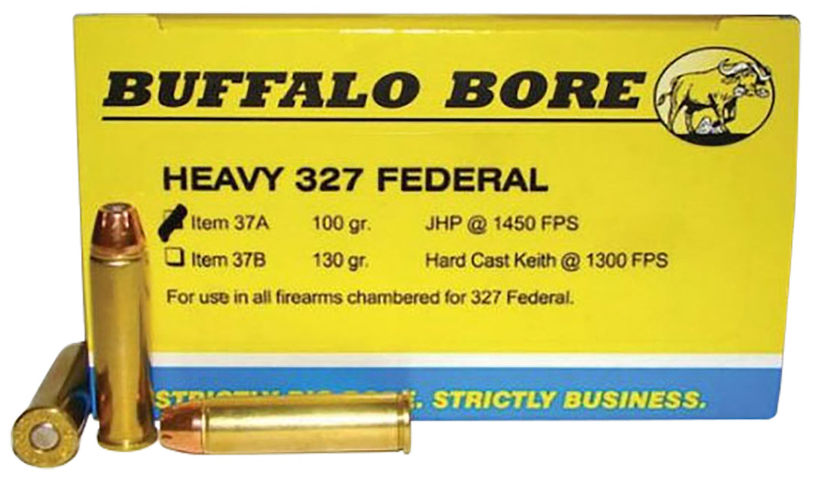 Buffalo Bore Ammunition 37A20 Heavy  327 Federal Mag 100 gr 1450 fps Jacketed Hollow Point (JHP) 20 Bx/12 Cs