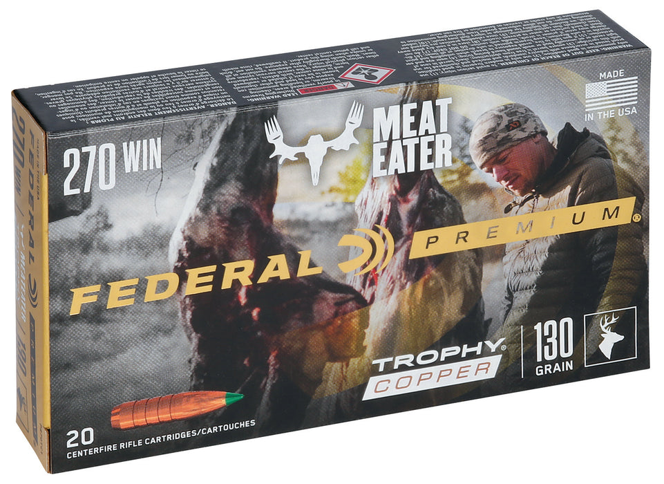 Federal P270TC1 Premium  270 Win 130 gr 3060 fps Trophy Copper (TC) 20 Bx/10 Cs