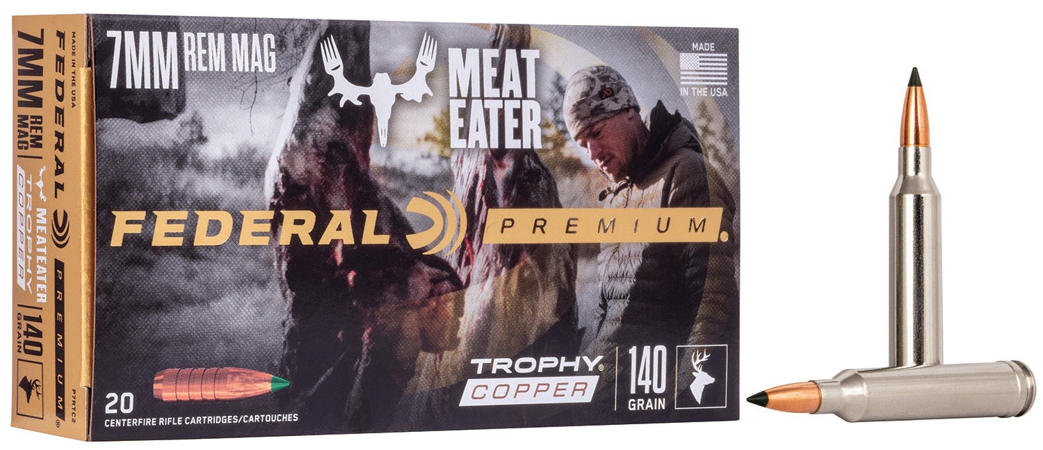 Federal P7RTC2 Premium  7mm Rem Mag 140 gr Trophy Copper (TC) 20 Per Box/10 Cs