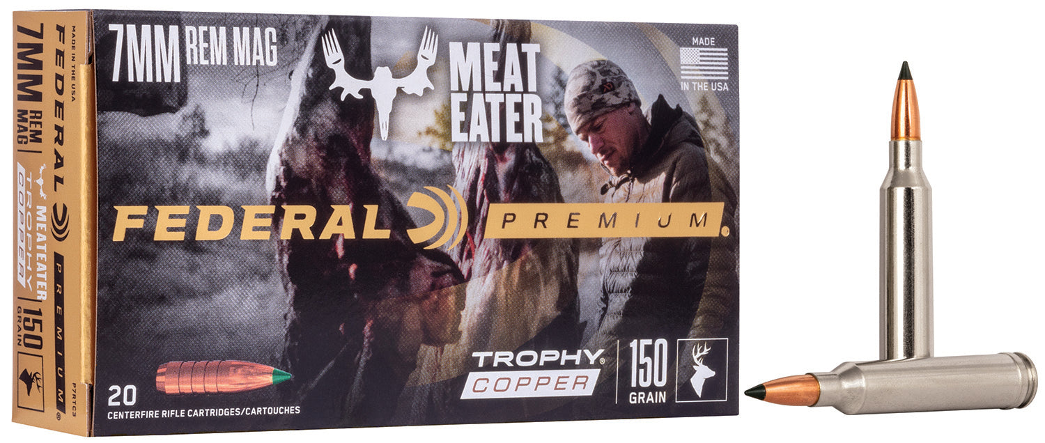 Federal P7RTC3 Premium  7mm Rem Mag 150 gr 3025 fps Trophy Copper (TC) 20 Bx/10 Cs