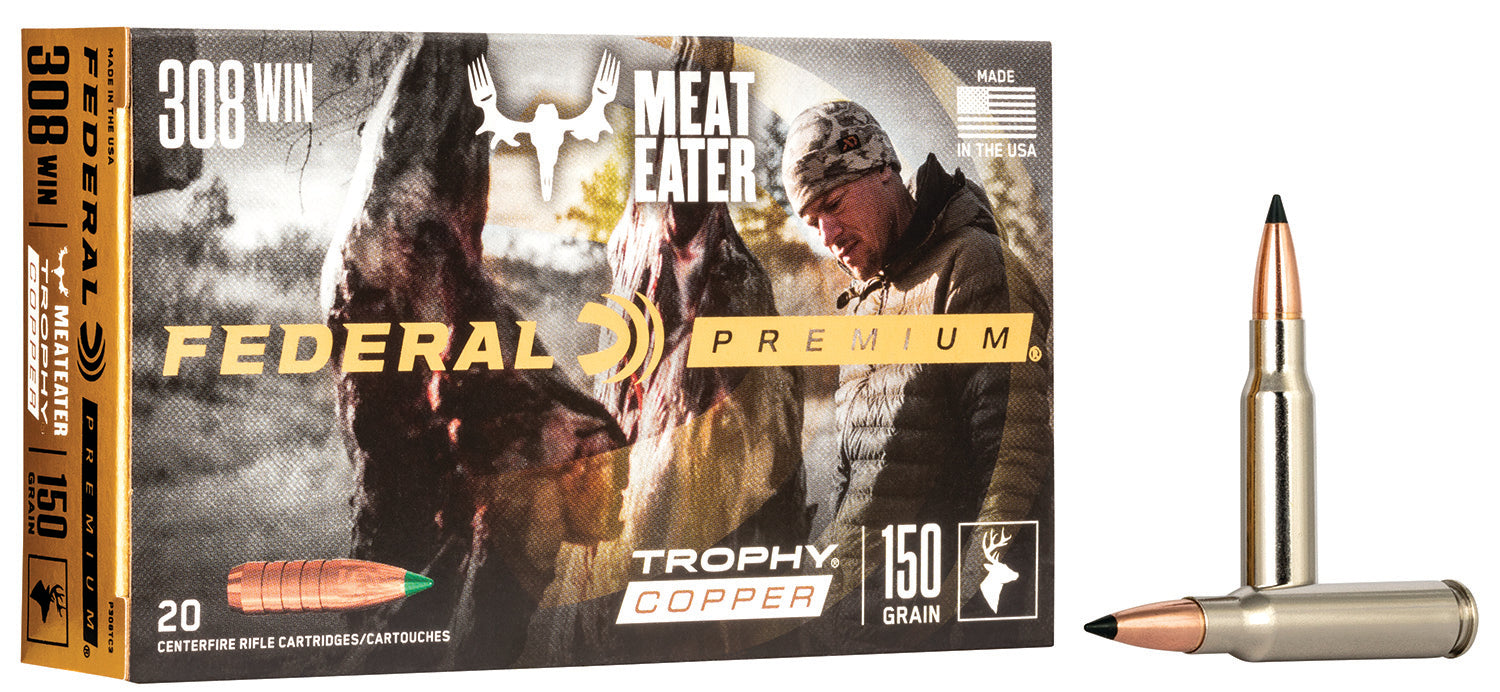 Federal P308TC3 Premium  308 Win 150 gr Trophy Copper (TC) 20 Per Box/10 Cs