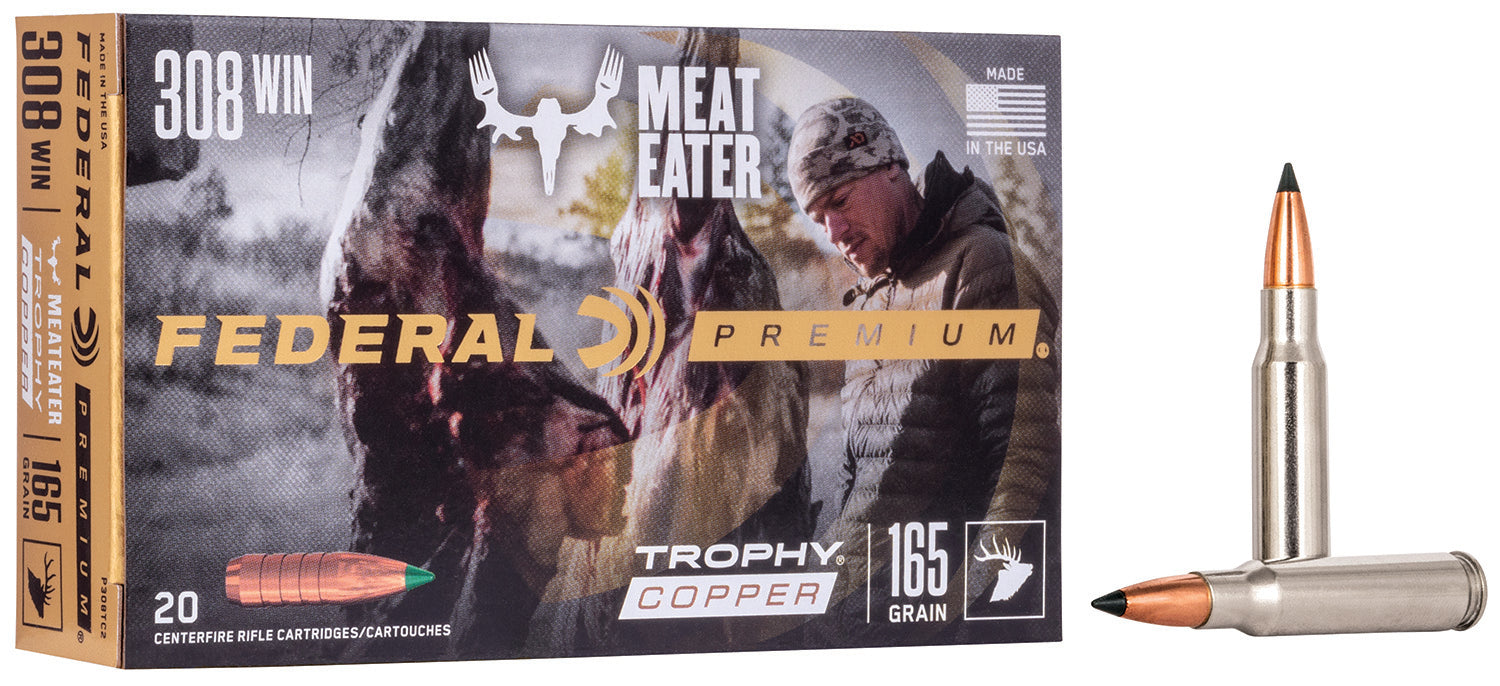 Federal P308TC2 Premium  308 Win 165 gr 2700 fps Trophy Copper (TC) 20 Bx/10 Cs