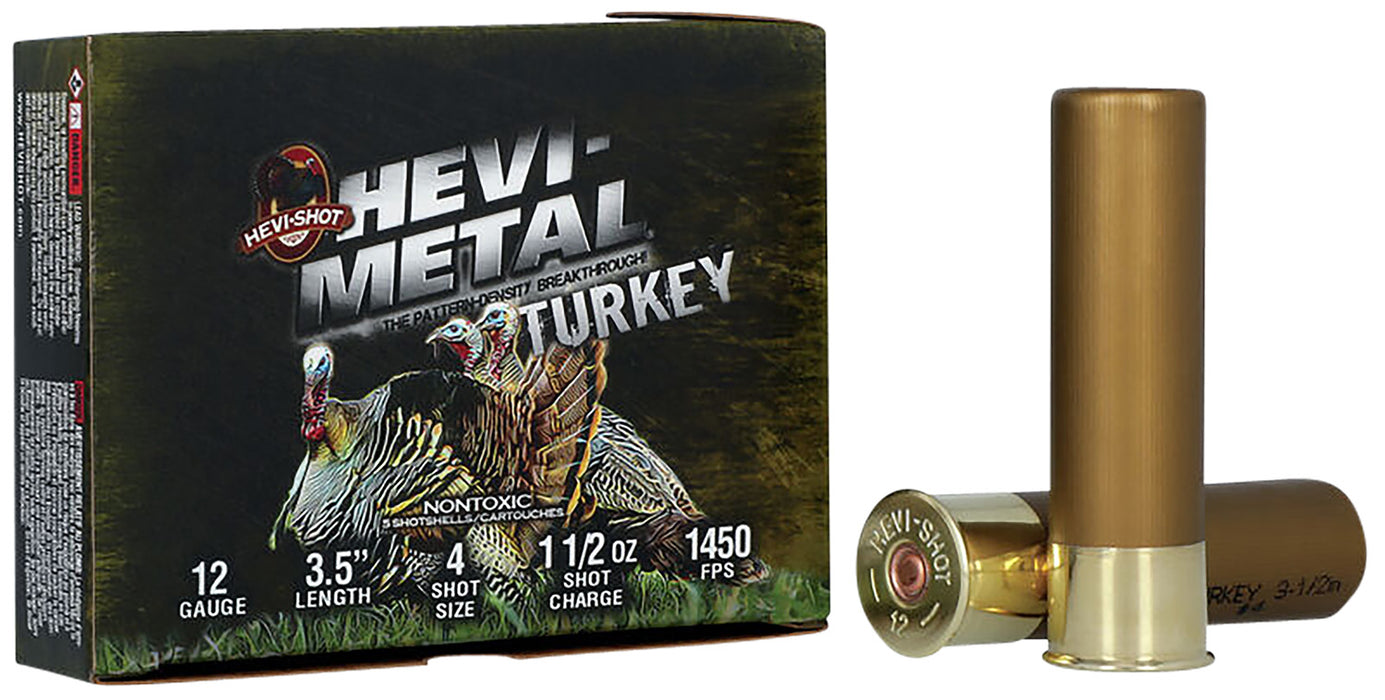 HEVI-Metal HS33345 Hevi-Metal Turkey 12 Gauge 3.50" 1 1/2 oz 1450 fps 4,5 Shot 5 Bx/10 Cs