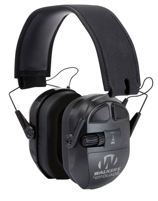 Walker's GWPXPMQB Ultimate Power Quad Muff 26 dB Over the Head Black Polymer