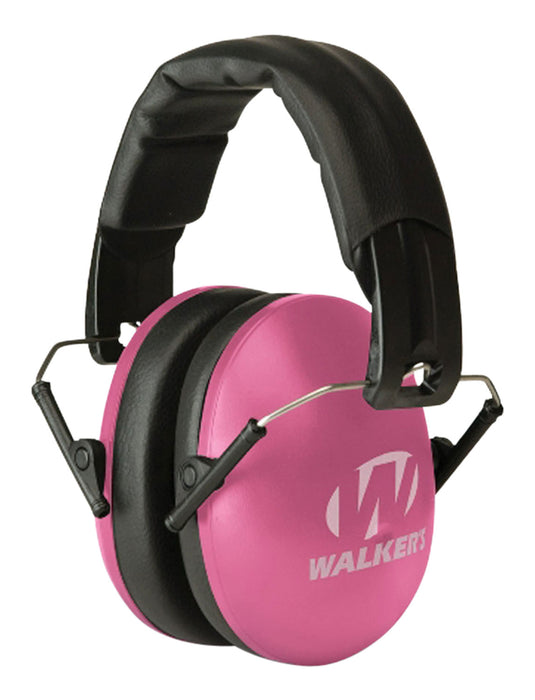 Walker's GWPYWFM2PNK Folding Muff  27 dB Over the Head Pink/Black Polymer Fits Youth/Women