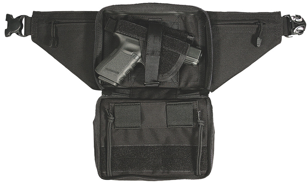 Blackhawk 60WF05BK Fanny Pack  OWB Black Cordura Belt Loop Fits Most Small To Large Autos & Revolvers Ambidextrous