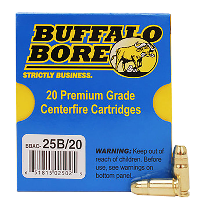 Buffalo Bore Ammunition 25B20 Heavy Low Flash 357 Sig 125 gr Full Metal Jacket Flat Nose (FMJFN) 20 Per Box/12 Cs