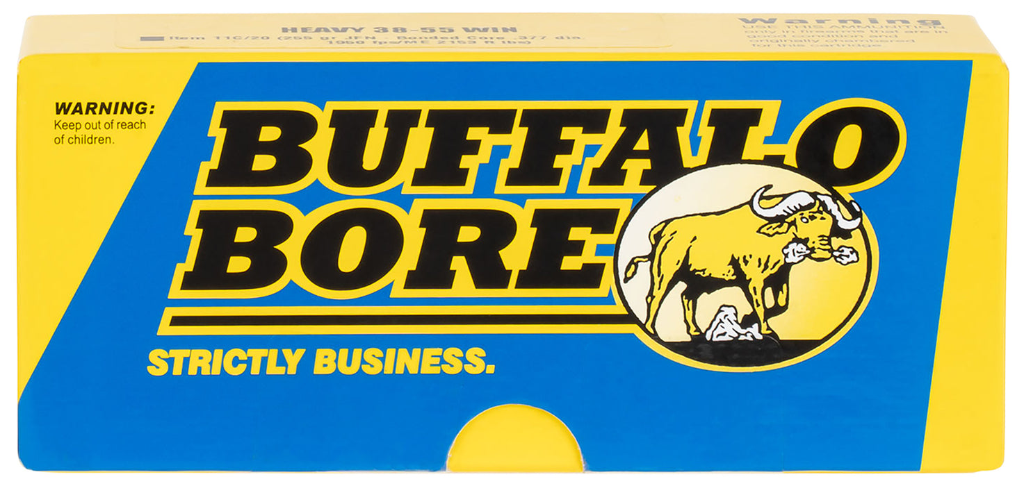 Buffalo Bore Ammunition 11C20 Heavy  38-55 Win 255 gr 1950 fps Semi-Jacketed Flat Point (SJFP) 20 Bx/12 Cs