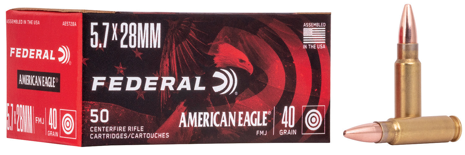 Federal AE5728A American Eagle Handgun 5.7x28mm 40gr Full Metal Jacket 50 Per Box/10 Case