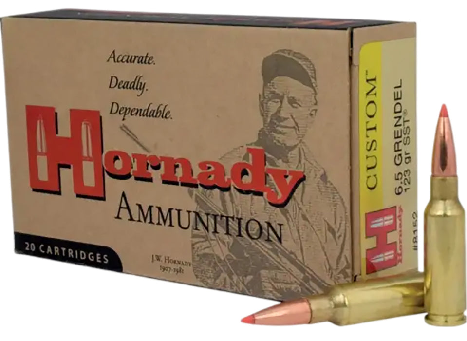 Hornady 8152 Custom  6.5 Grendel 123 gr 2580 fps Super Shock Tip (SST) 20 Bx/10 Cs