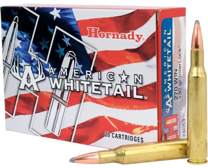 Hornady 8053 American Whitetail  270 Win 130 gr 3060 fps InterLock Spire Point 20 Bx/10 Cs