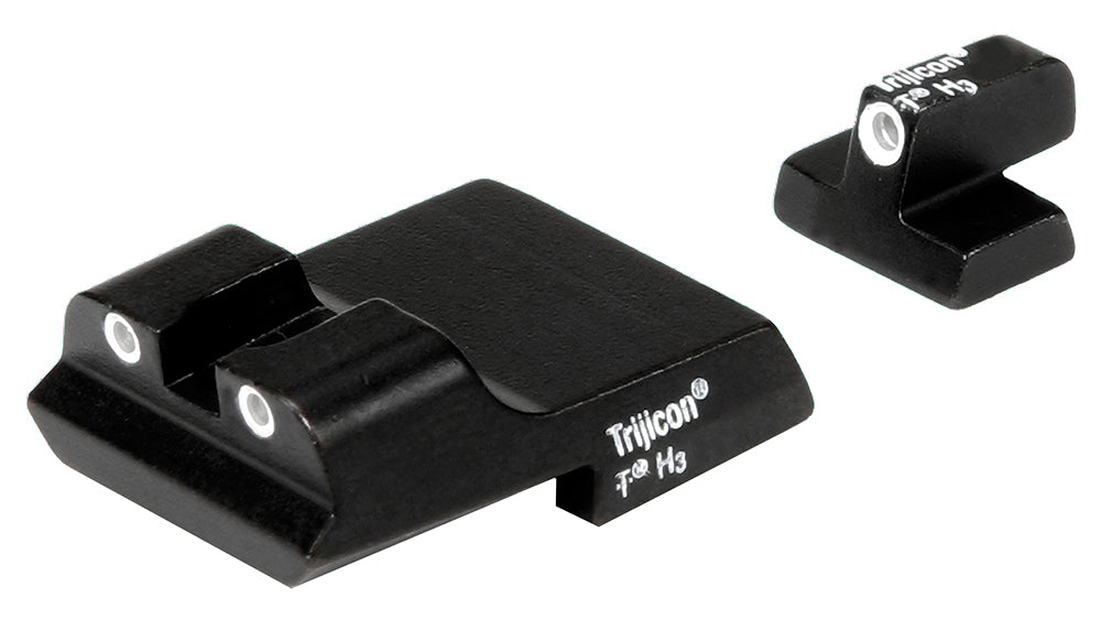 Trijicon 600437 Bright & Tough Night Sights- Smith & Wesson 1911  Black | Green Tritium White Outline Front Sight Green Tritium White Outline Rear Sight