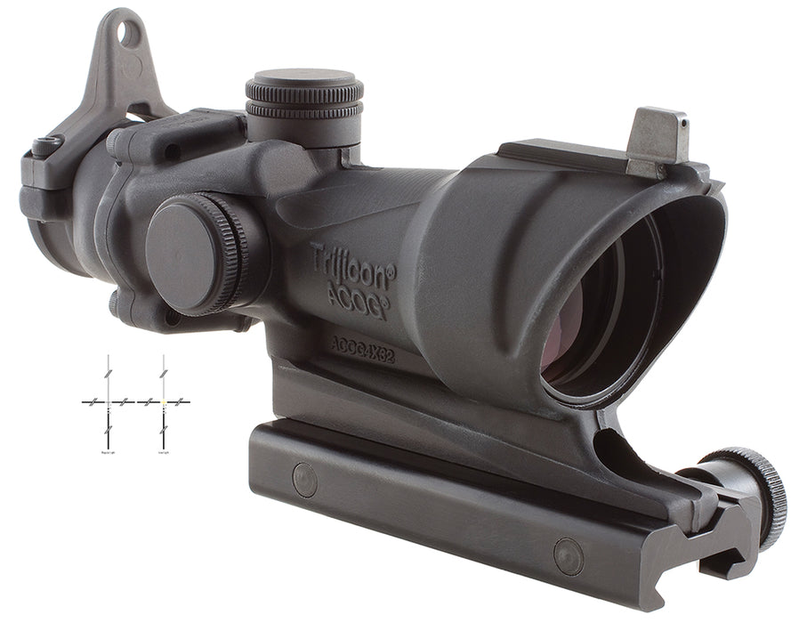 Trijicon 100092 ACOG  Black Hardcoat Anodized 4x32mm Illuminated Amber Crosshair .308/7.62 BDC Reticle