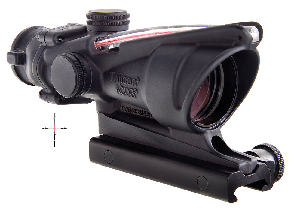 Trijicon 100233 ACOG  Black Hardcoat Anodized 4x32mm Illuminated Red Crosshair .223/5.56 BDC Reticle