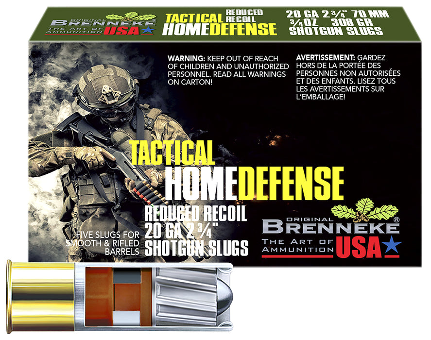 Brenneke SL202THD THD  20 Gauge 2.75" 3/4 oz/308 gr 1250 fps Slug Shot 5 Bx/50 Cs