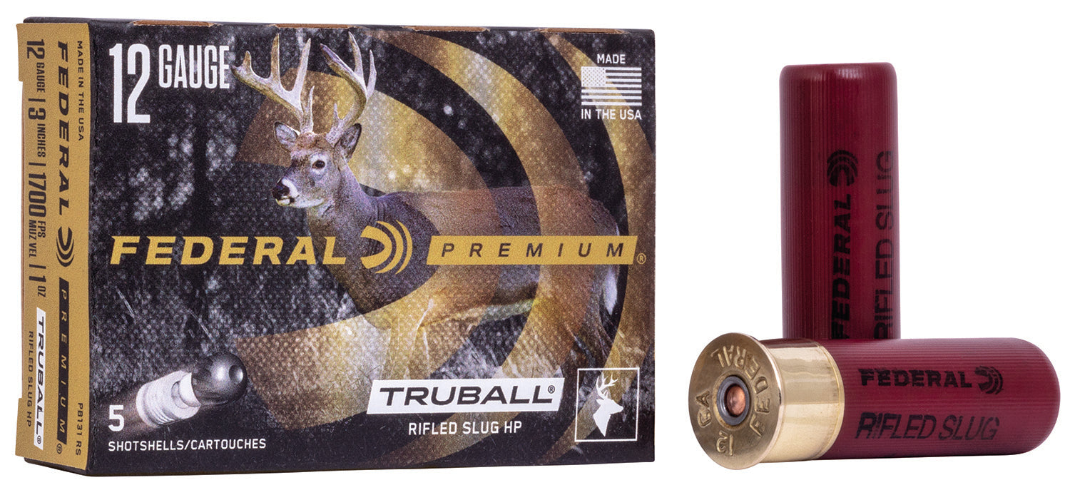 Federal PB131RS Premium Vital-Shok TruBall 12 Gauge 3" 1 oz/438 gr 1700 fps Rifled Slug Shot 5 Bx/50 Cs