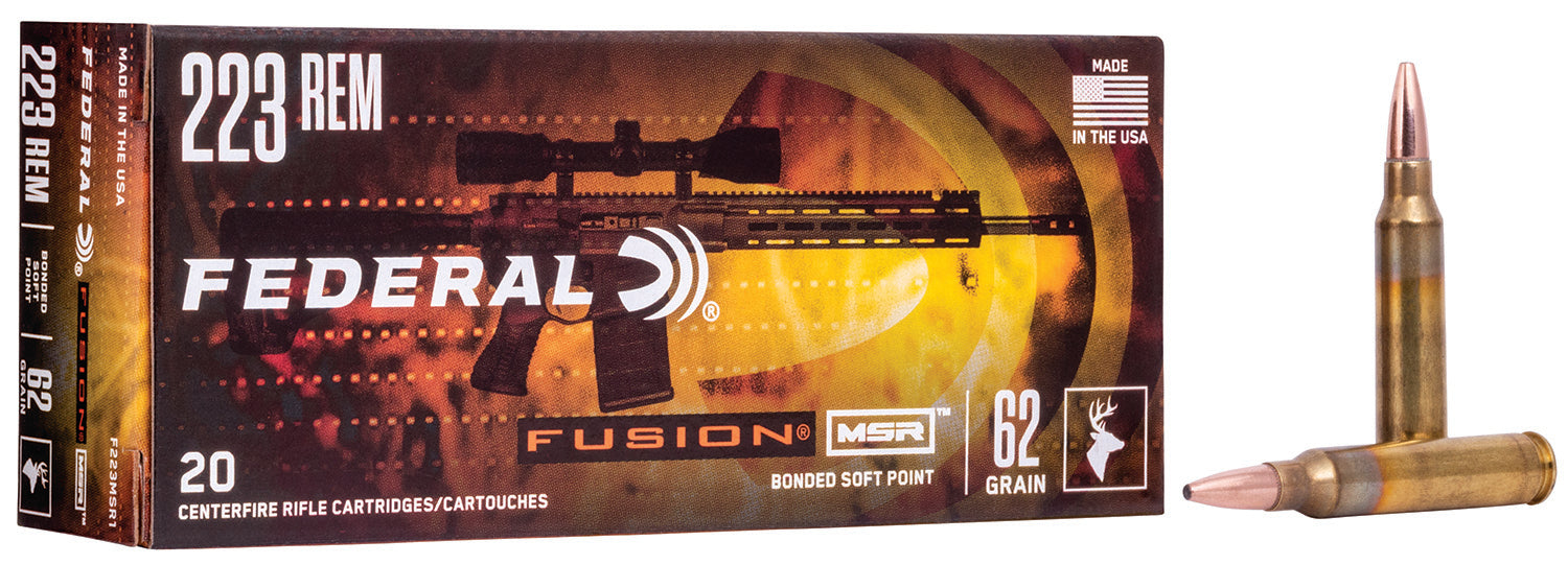 Federal F223MSR1 Fusion MSR  223 Rem 62 gr 2750 fps Fusion Soft Point 20 Bx/10 Cs