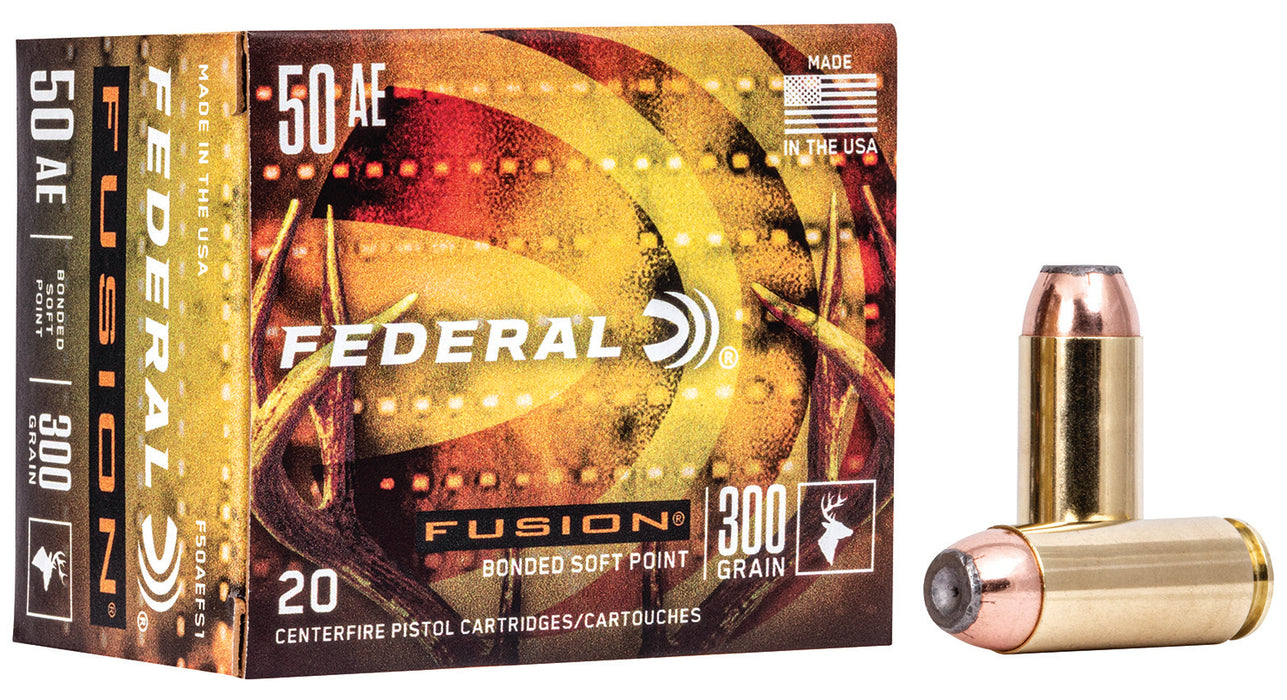 Federal F50AEFS1 Fusion  50 AE 300 gr 1500 fps Bonded Soft Point 20 Per Box/10 Cs