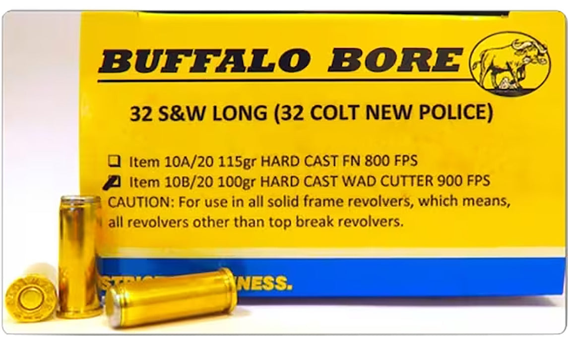 Buffalo Bore Ammunition 32C20 Personal Defense  45 Auto Rim +P 225 gr 1100 fps Wadcutter (WC) 20 Bx/12 Cs