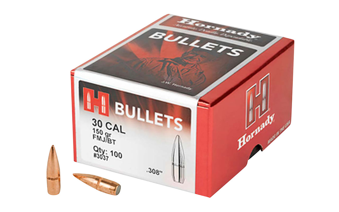 Hornady 3037 Traditional  30 Cal .308 150 gr Full Metal Jacket Boat Tail 100 Per Box/ 15 Case