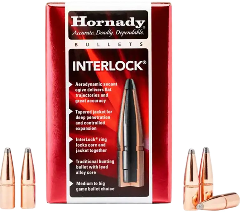 Hornady 3040 InterLock  30 Cal .308 165 gr Soft Point 100 Per Box/ 15 Case